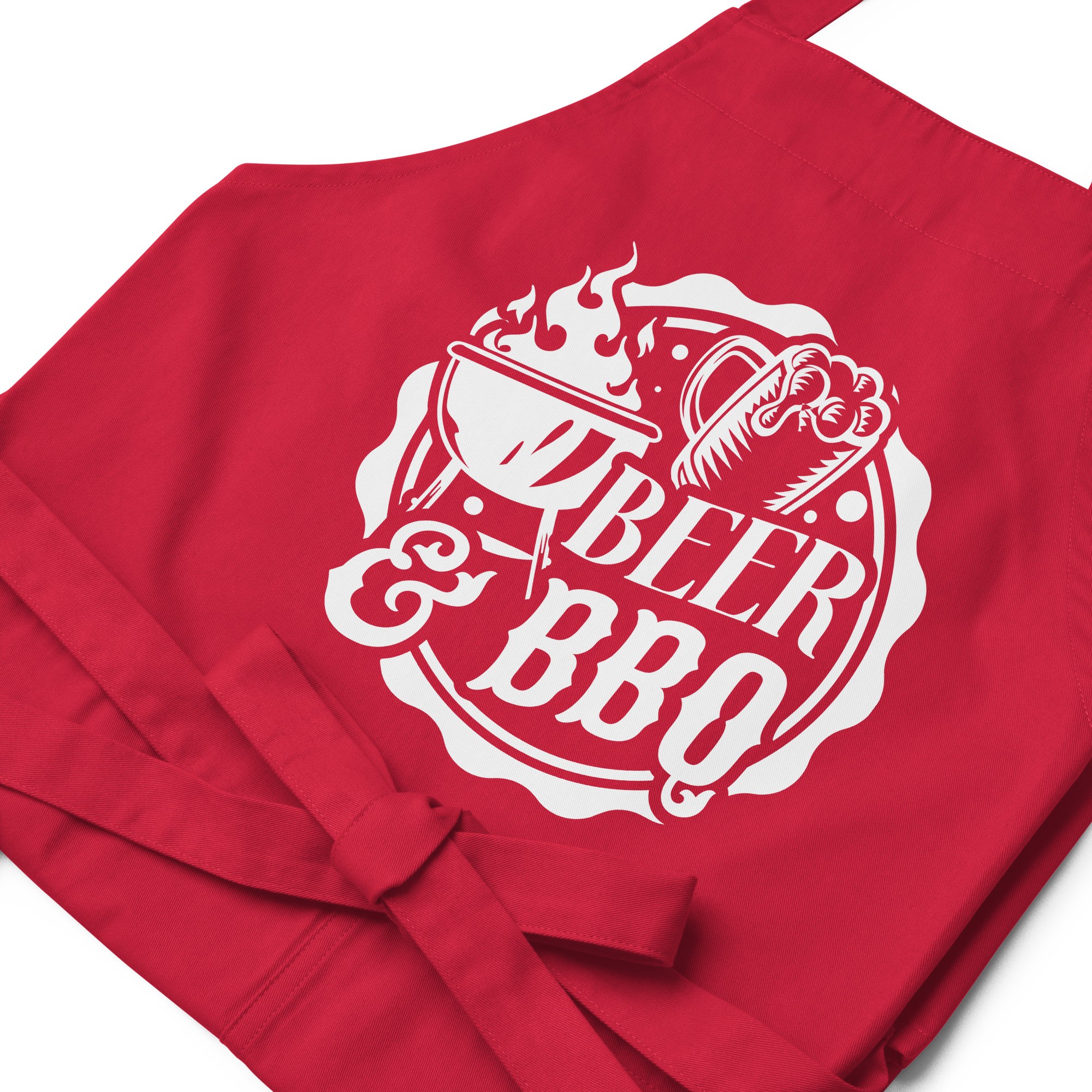 Beer & BBQ Apron Chef Barbeque Organic cotton apron