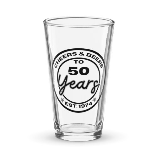 50th Birthday Glass Cheers & Beers to 50 Years 1974 Pint Glass