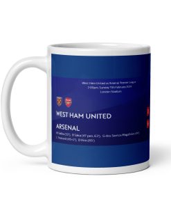 West Ham 0 Arsenal 6 Scoreline Mug Goalscorers Times Mug
