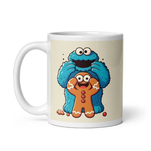 Cookie Monster Mug Frightened Gingerbread Man Mug