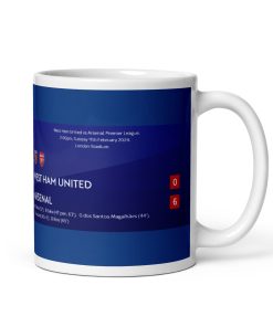 West Ham 0 Arsenal 6 Scoreline Mug Goalscorers Times Mug