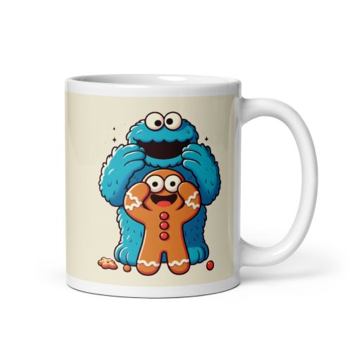 Cookie Monster Mug Frightened Gingerbread Man Mug