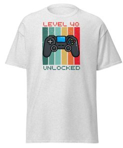 40th Birthday T-shirt Gamer Controller Level 40 Unlocked