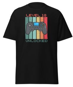 18th Birthday T-shirt Gamer Controller Level 18 Unlocked