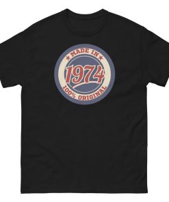 50th Birthday T-shirt Made in 74 Route Sign 1974