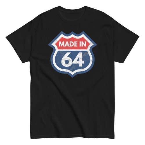 60th Birthday T-Shirt Made In 64 Route Sign 1964