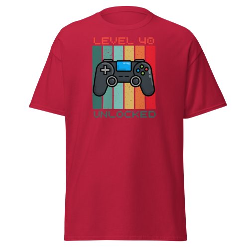 40th Birthday T-shirt Gamer Controller Level 40 Unlocked