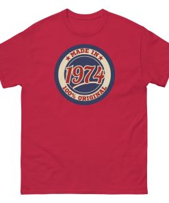 50th Birthday T-shirt Made in 74 Route Sign 1974