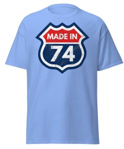 50th Birthday T-shirt Made in 74 Route Sign 1974
