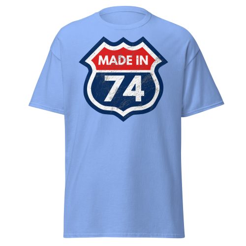 50th Birthday T-shirt Made in 74 Route Sign 1974
