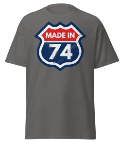 50th Birthday T-shirt Made in 74 Route Sign 1974
