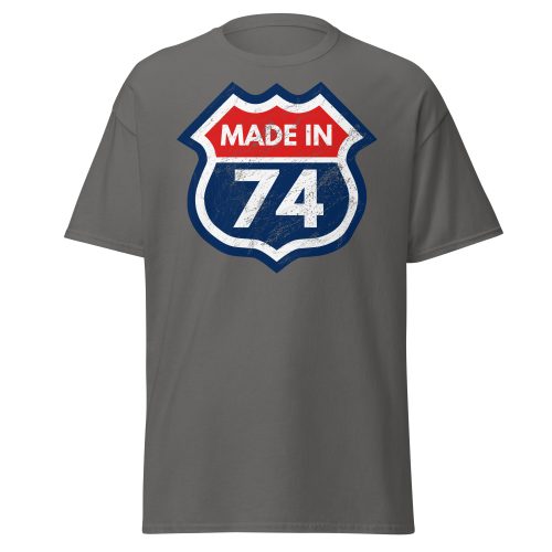 50th Birthday T-shirt Made in 74 Route Sign 1974