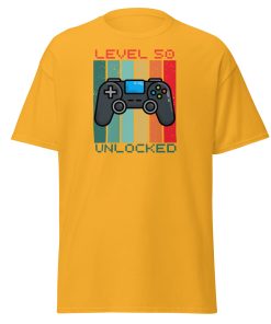 50th Birthday T-shirt Gamer Controller Level 50 Unlocked