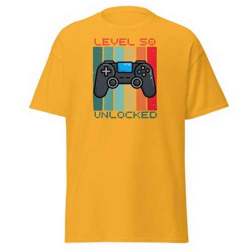 50th Birthday T-shirt Gamer Controller Level 50 Unlocked
