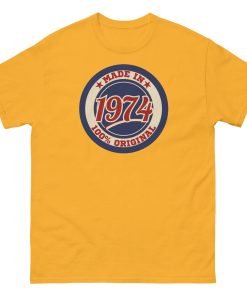 50th Birthday T-shirt Made in 74 Route Sign 1974