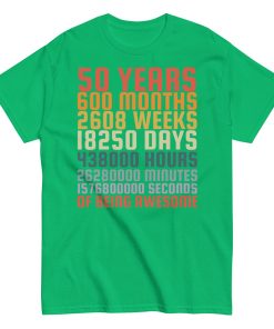 50 Years Old 50th Birthday Vintage Months Days Retro Gift T-Shirt