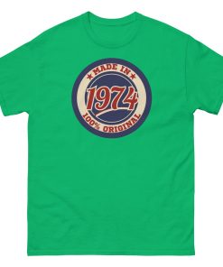 50th Birthday T-shirt Made in 74 Route Sign 1974