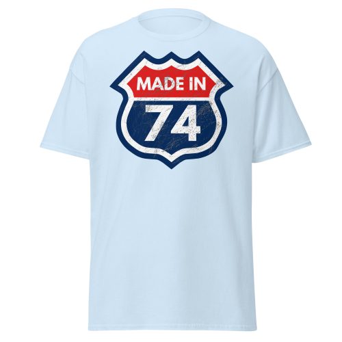 50th Birthday T-shirt Made in 74 Route Sign 1974