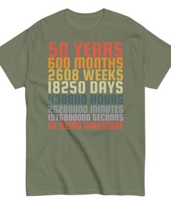 50 Years Old 50th Birthday Vintage Months Days Retro Gift T-Shirt