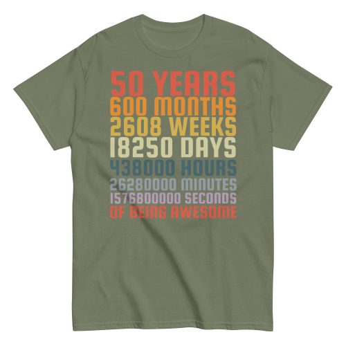 50 Years Old 50th Birthday Vintage Months Days Retro Gift T-Shirt