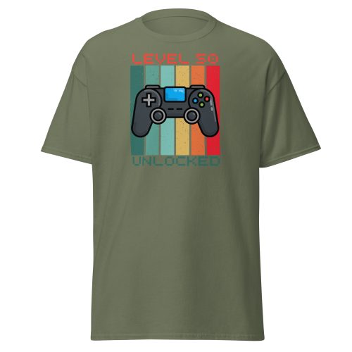 50th Birthday T-shirt Gamer Controller Level 50 Unlocked