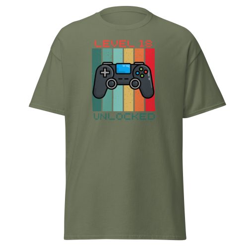 18th Birthday T-shirt Gamer Controller Level 18 Unlocked