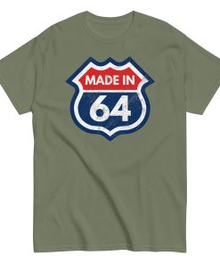 60th Birthday T-Shirt Made In 64 Route Sign 1964