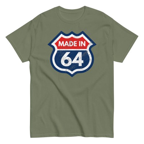 60th Birthday T-Shirt Made In 64 Route Sign 1964