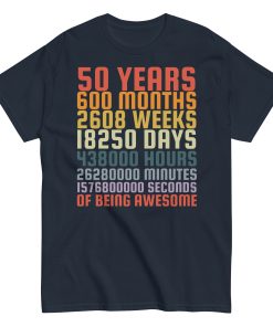 50 Years Old 50th Birthday Vintage Months Days Retro Gift T-Shirt