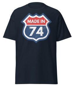 50th Birthday T-shirt Made in 74 Route Sign 1974