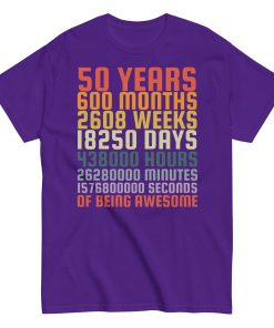 50 Years Old 50th Birthday Vintage Months Days Retro Gift T-Shirt