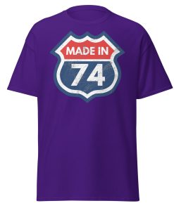 50th Birthday T-shirt Made in 74 Route Sign 1974