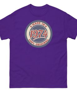 50th Birthday T-shirt Made in 74 Route Sign 1974