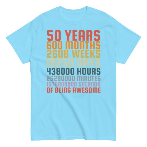 50 Years Old 50th Birthday Vintage Months Days Retro Gift T-Shirt