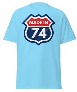 50th Birthday T-shirt Made in 74 Route Sign 1974