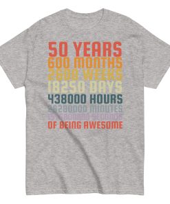 50 Years Old 50th Birthday Vintage Months Days Retro Gift T-Shirt