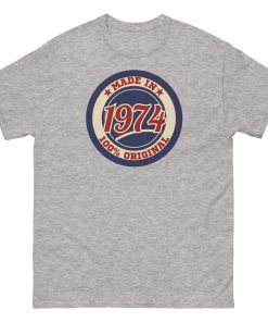 50th Birthday T-shirt Made in 74 Route Sign 1974