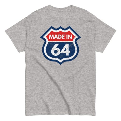 60th Birthday T-Shirt Made In 64 Route Sign 1964