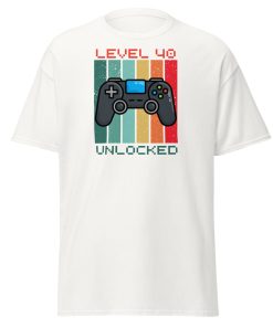 40th Birthday T-shirt Gamer Controller Level 40 Unlocked