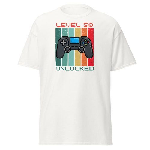 50th Birthday T-shirt Gamer Controller Level 50 Unlocked