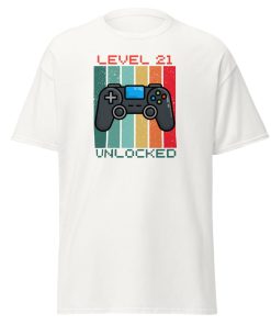 21st Birthday T-shirt Gamer Controller Level 21 Unlocked