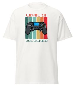 18th Birthday T-shirt Gamer Controller Level 18 Unlocked