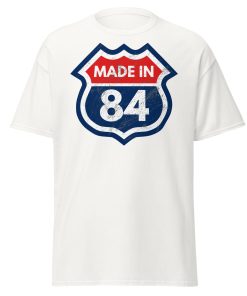 40th Birthday T-shirt Made in 84 Route Sign 1984