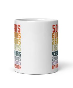 50 Years Old Mug 50th Birthday Months Days Retro Vintage Gift Mug