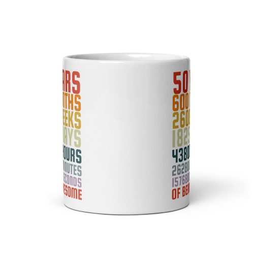 50 Years Old Mug 50th Birthday Months Days Retro Vintage Gift Mug
