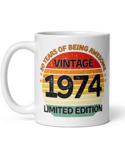 50th Birthday Mug 1974 Limited Edition Vintage 50th Mug