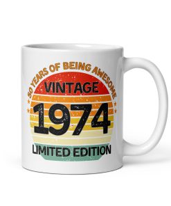 50th Birthday Mug 1974 Limited Edition Vintage 50th Mug