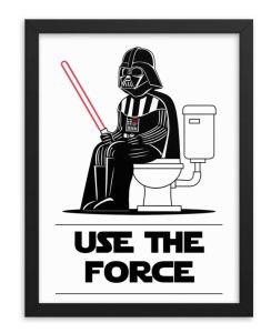 Perfect Little Presents For Men - Use The Force Framed Toilet Bathroom Art Framed Poster Print