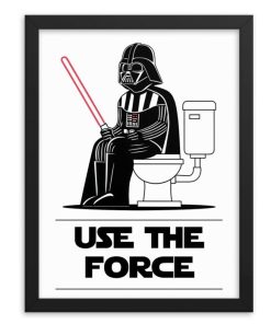 Use The Force Framed Toilet Bathroom Art Framed Poster Print