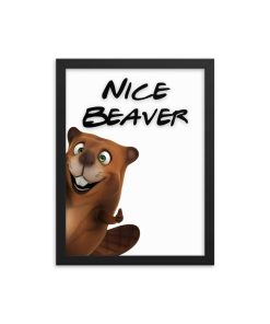 Nice Beaver Framed Toilet Bathroom Art Framed Poster Print